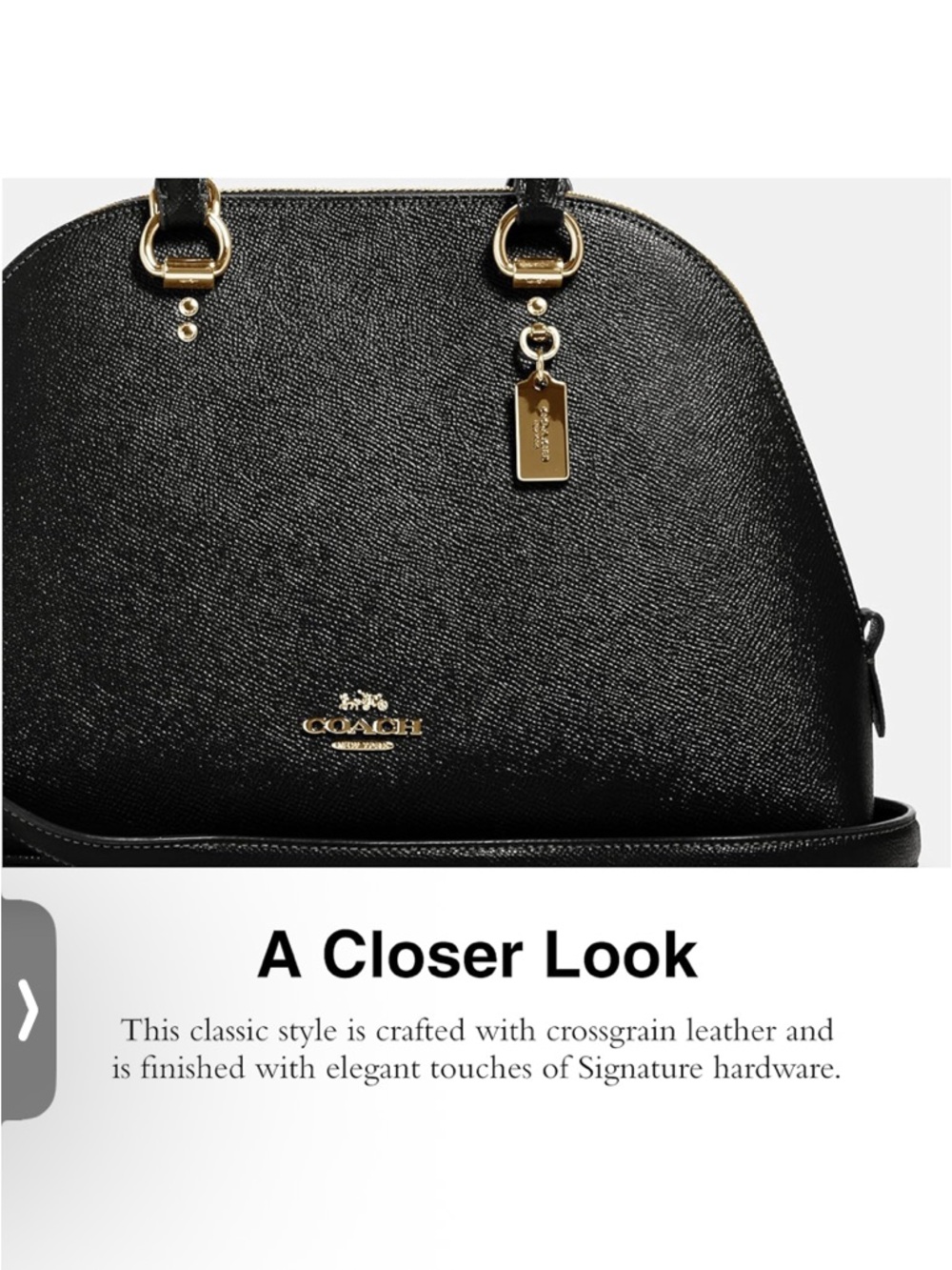 Coach Katy Black Dome Satchel with Gold Hardware - Picture 10 of 13